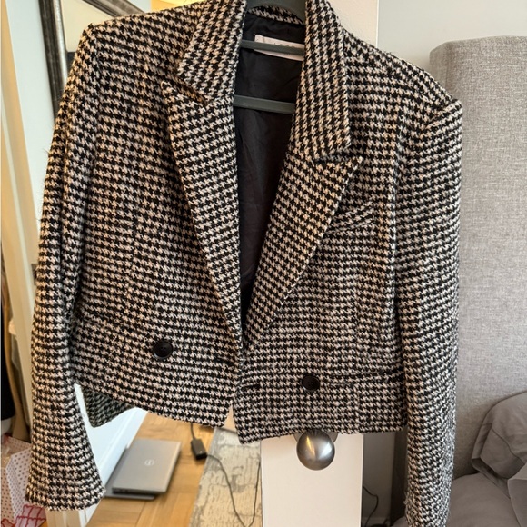Houndstooth Black and White Women's Jacket - Picture 1 of 3